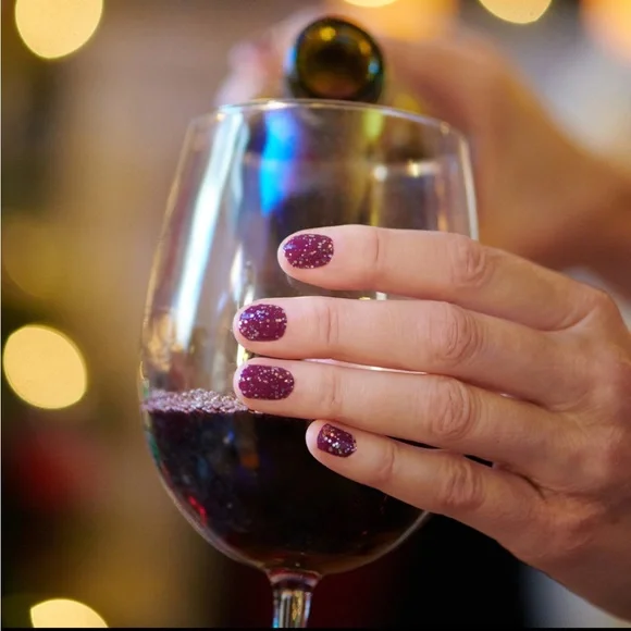 *Retired* Color Street: Wine Down | Deep Purple Red Silver Glitter Fall Dark - Picture 10 of 15